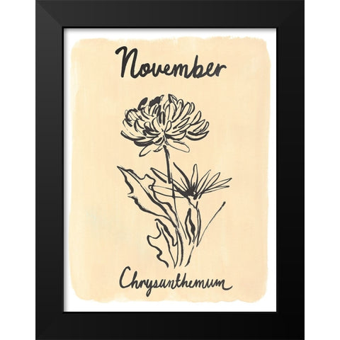 Birth Month XI Black Modern Wood Framed Art Print by Warren, Annie