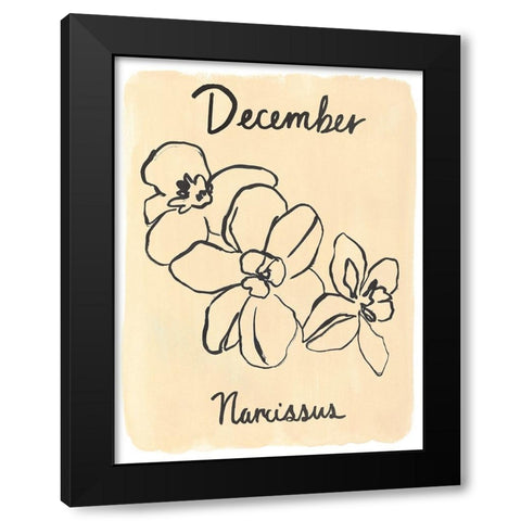 Birth Month XII Black Modern Wood Framed Art Print with Double Matting by Warren, Annie