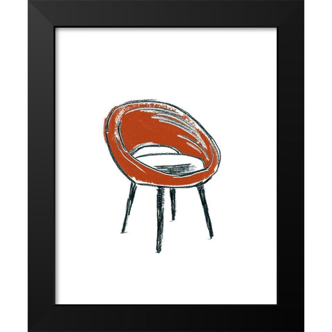 Take a Seat V Black Modern Wood Framed Art Print by Vess, June Erica