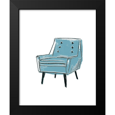 Take a Seat X Black Modern Wood Framed Art Print by Vess, June Erica