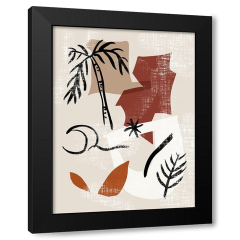 Soft Palms I Black Modern Wood Framed Art Print with Double Matting by Wang, Melissa