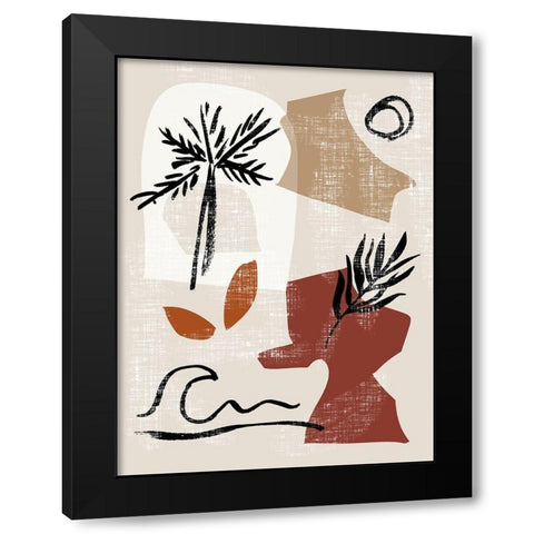 Soft Palms III Black Modern Wood Framed Art Print with Double Matting by Wang, Melissa