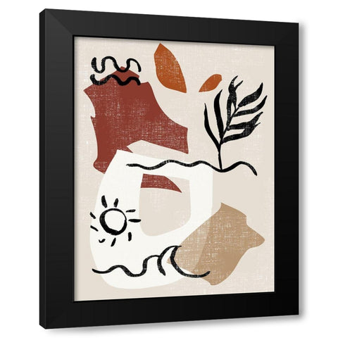 Soft Palms IV Black Modern Wood Framed Art Print with Double Matting by Wang, Melissa