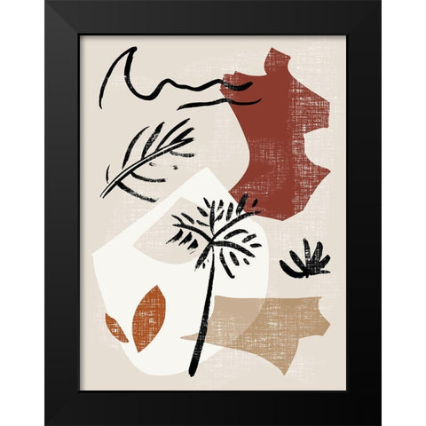 Soft Palms V Black Modern Wood Framed Art Print by Wang, Melissa