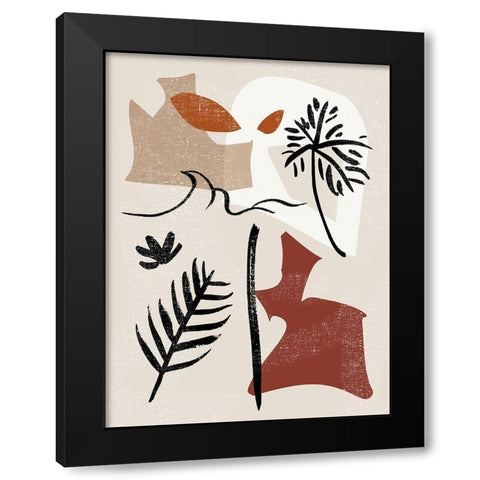 Soft Palms VI Black Modern Wood Framed Art Print with Double Matting by Wang, Melissa