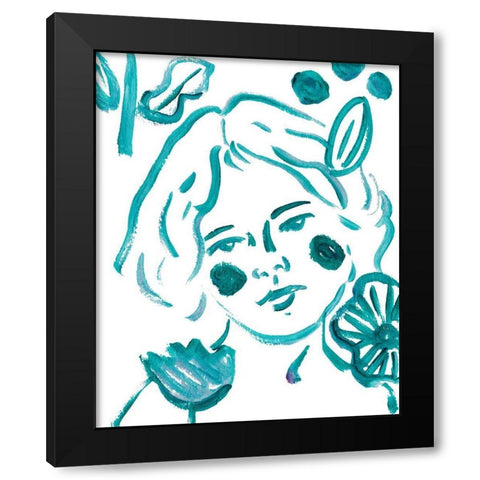 Budding Flower III Black Modern Wood Framed Art Print with Double Matting by Wang, Melissa