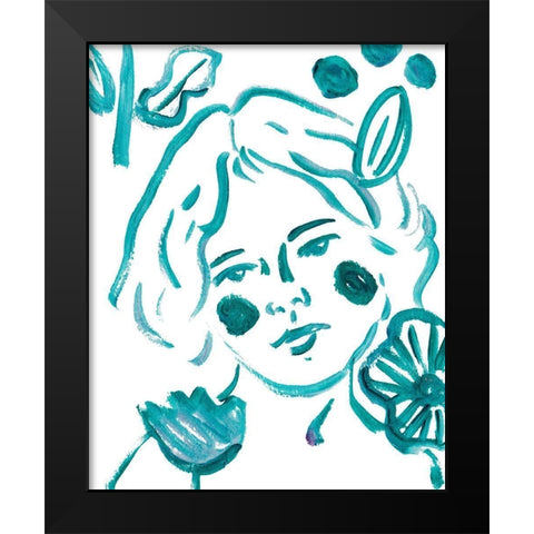 Budding Flower III Black Modern Wood Framed Art Print by Wang, Melissa