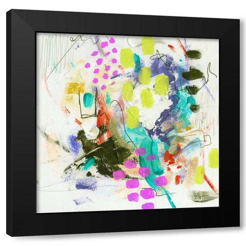Override II Black Modern Wood Framed Art Print with Double Matting by Wang, Melissa