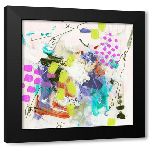 Override III Black Modern Wood Framed Art Print with Double Matting by Wang, Melissa