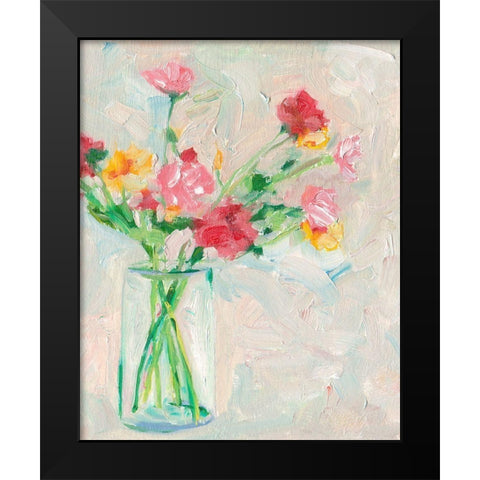 Painterly Soft Bouquet I Black Modern Wood Framed Art Print by Wang, Melissa