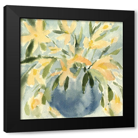 Basic Blooms I Black Modern Wood Framed Art Print by Caroline, Emma