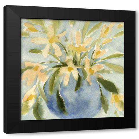 Basic Blooms II Black Modern Wood Framed Art Print with Double Matting by Caroline, Emma