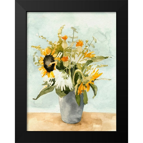 Birthday Bouquet I Black Modern Wood Framed Art Print by Caroline, Emma