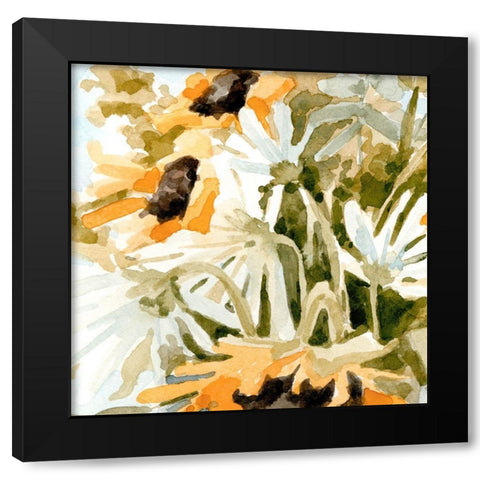 Bouquet Jumble I Black Modern Wood Framed Art Print with Double Matting by Caroline, Emma