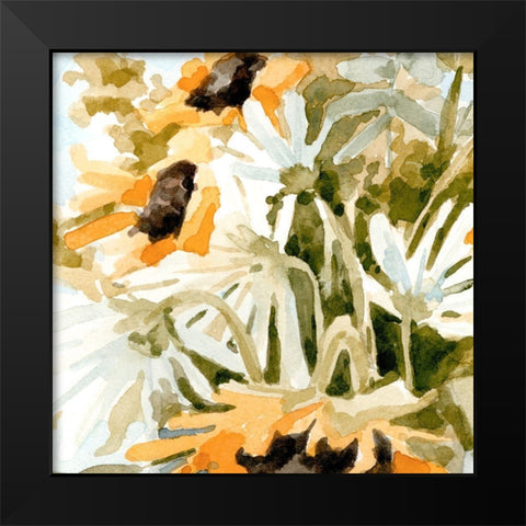 Bouquet Jumble I Black Modern Wood Framed Art Print by Caroline, Emma