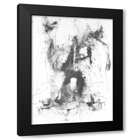 Graphite Abstract II Black Modern Wood Framed Art Print with Double Matting by Willett, Michael