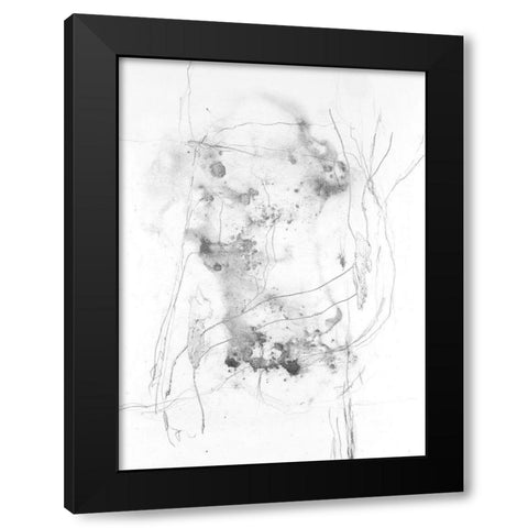 Graphite Abstract IV Black Modern Wood Framed Art Print with Double Matting by Willett, Michael