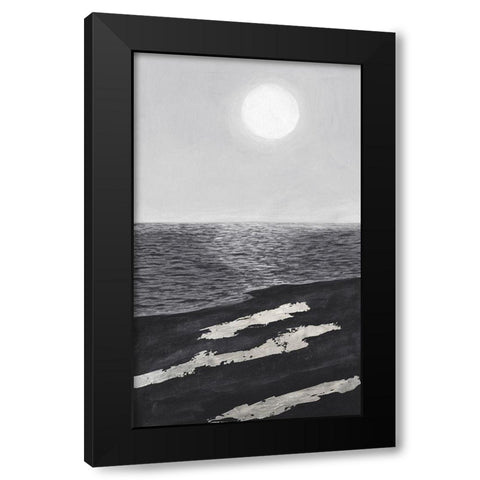Silver Shoreline I Black Modern Wood Framed Art Print with Double Matting by Willett, Michael