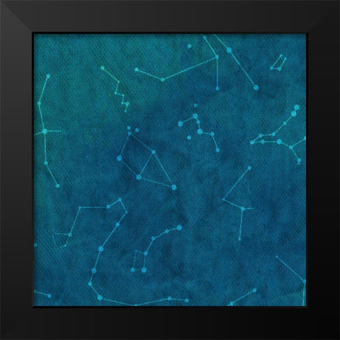 Indigo Constellations II Black Modern Wood Framed Art Print by Sizemore, Natalie