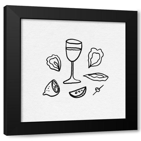 Late Lunch I Black Modern Wood Framed Art Print by Sizemore, Natalie