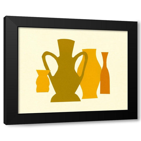 Posing Pottery I Black Modern Wood Framed Art Print with Double Matting by Sizemore, Natalie