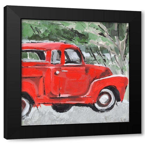 Big Red Truck II Black Modern Wood Framed Art Print with Double Matting by Warren, Annie