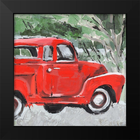 Big Red Truck II Black Modern Wood Framed Art Print by Warren, Annie