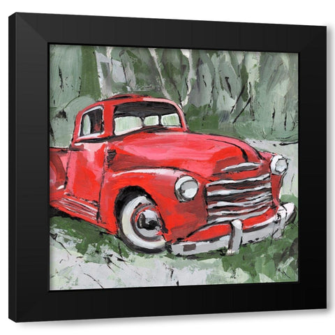 Big Red Truck III Black Modern Wood Framed Art Print with Double Matting by Warren, Annie