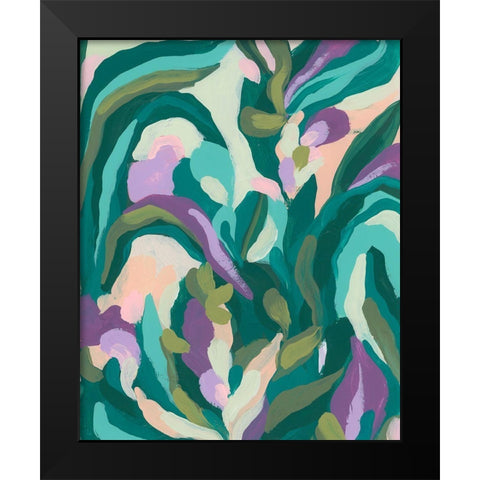 Jungle Wave I Black Modern Wood Framed Art Print by Vess, June Erica