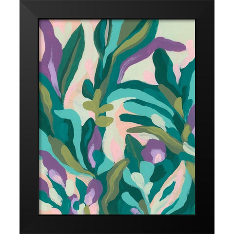 Jungle Wave II Black Modern Wood Framed Art Print by Vess, June Erica