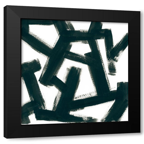 Bold Brushstrokes I Black Modern Wood Framed Art Print with Double Matting by Vess, June Erica