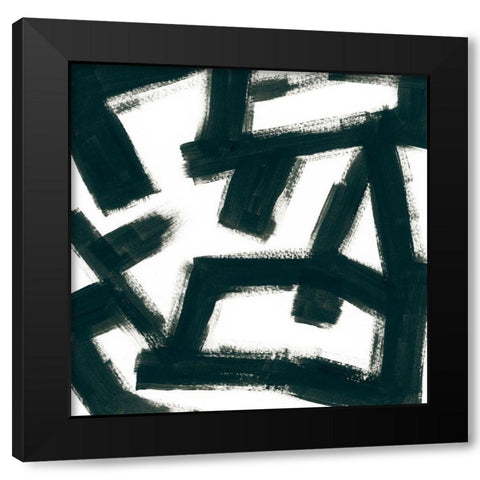 Bold Brushstrokes II Black Modern Wood Framed Art Print by Vess, June Erica