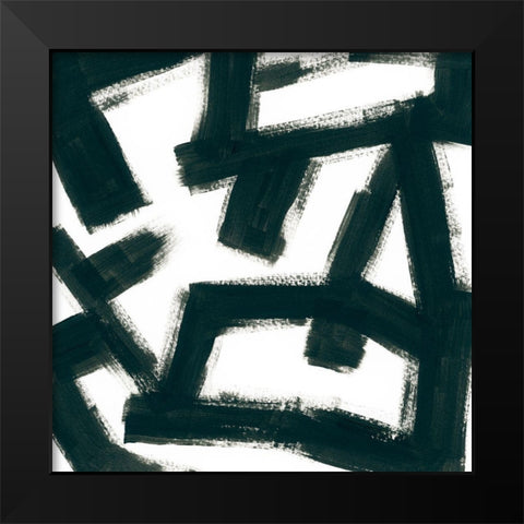 Bold Brushstrokes II Black Modern Wood Framed Art Print by Vess, June Erica