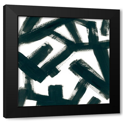 Bold Brushstrokes III Black Modern Wood Framed Art Print with Double Matting by Vess, June Erica