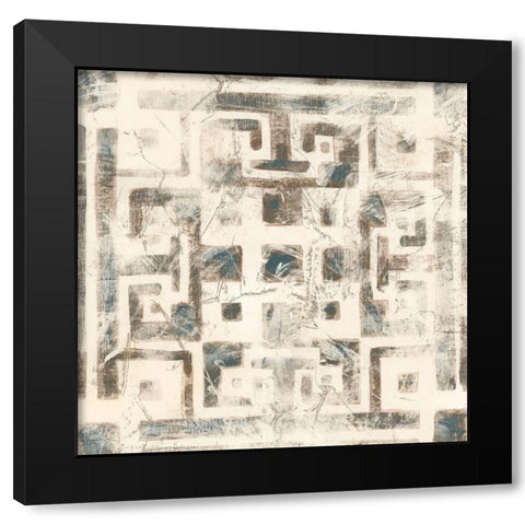 Ancient Textile Motif II Black Modern Wood Framed Art Print by Vess, June Erica