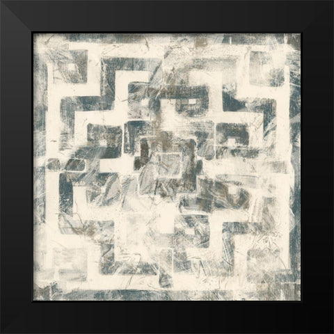 Ancient Textile Motif III Black Modern Wood Framed Art Print by Vess, June Erica