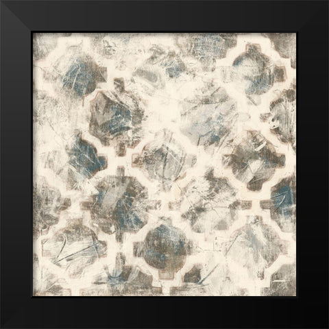 Ancient Textile Motif IV Black Modern Wood Framed Art Print by Vess, June Erica