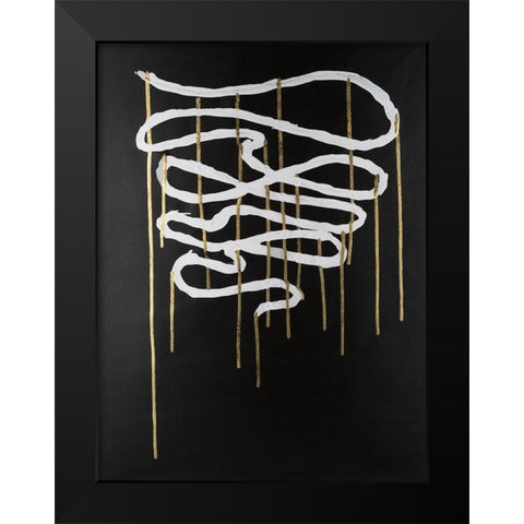 Weeping Ribbon II Black Modern Wood Framed Art Print by Willett, Michael