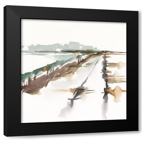 Rainy Fields II Black Modern Wood Framed Art Print with Double Matting by Harper, Ethan
