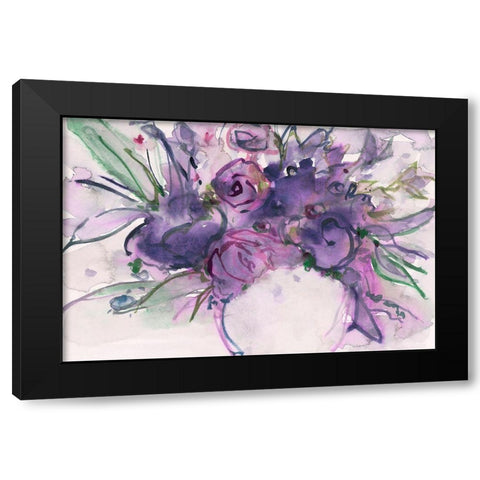 Lavender Floral Splendor I Black Modern Wood Framed Art Print by Dixon, Samuel
