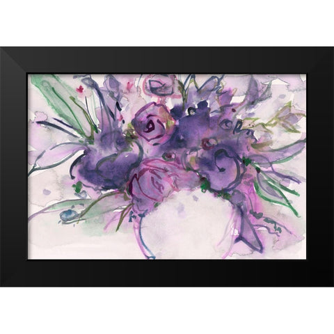 Lavender Floral Splendor I Black Modern Wood Framed Art Print by Dixon, Samuel