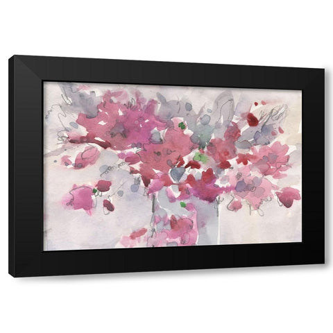 Floral Setting II Black Modern Wood Framed Art Print with Double Matting by Dixon, Samuel