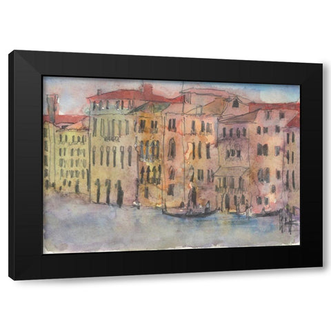 The Venice Facade I Black Modern Wood Framed Art Print with Double Matting by Dixon, Samuel