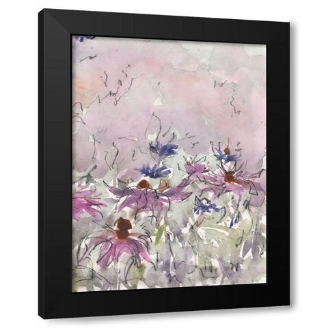 Floral Entertainment I Black Modern Wood Framed Art Print with Double Matting by Dixon, Samuel