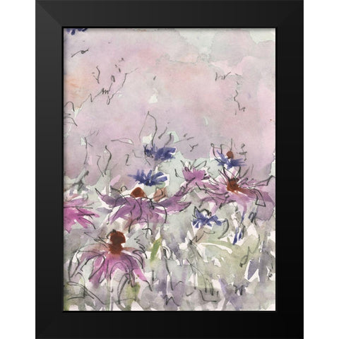 Floral Entertainment I Black Modern Wood Framed Art Print by Dixon, Samuel