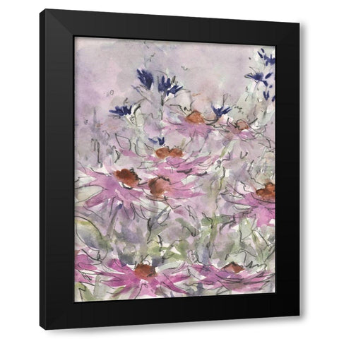 Floral Entertainment II Black Modern Wood Framed Art Print with Double Matting by Dixon, Samuel