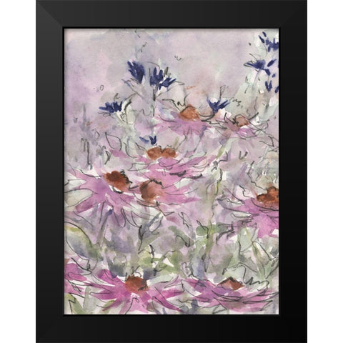 Floral Entertainment II Black Modern Wood Framed Art Print by Dixon, Samuel