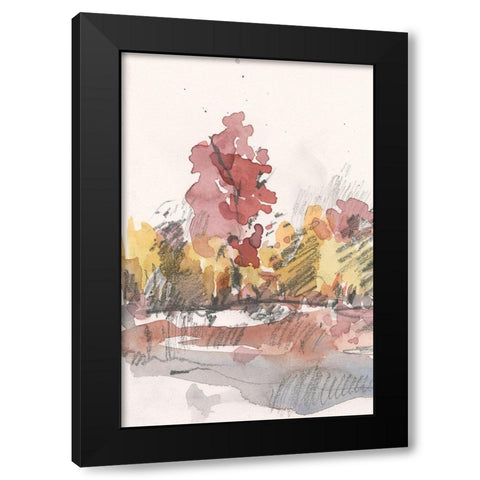 Watercolor Treeline Sketch I Black Modern Wood Framed Art Print by Dixon, Samuel