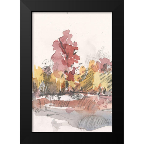Watercolor Treeline Sketch I Black Modern Wood Framed Art Print by Dixon, Samuel
