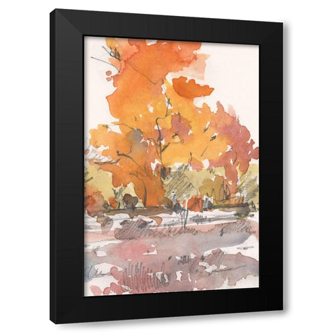 Watercolor Treeline Sketch II Black Modern Wood Framed Art Print with Double Matting by Dixon, Samuel